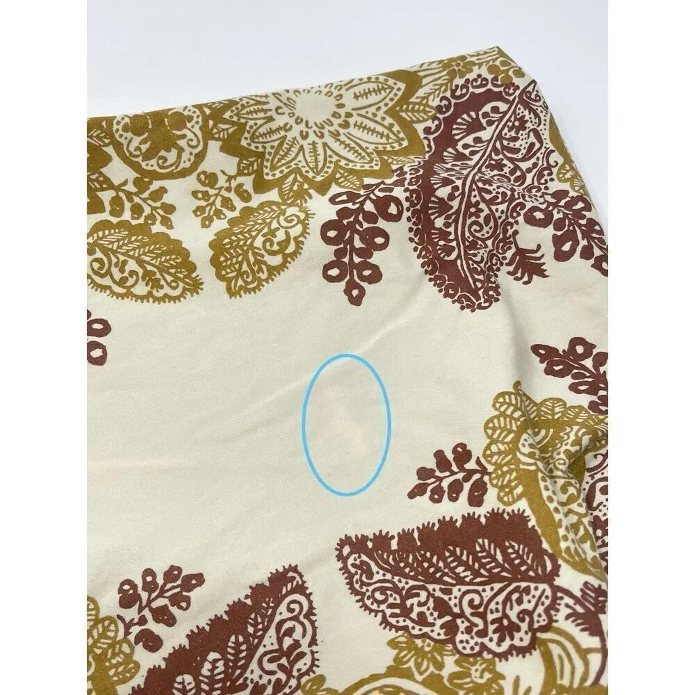 MARIMEKKO TAMBURIINI 60x120” Tablecloth Ivory Crate&Barrel Holiday Thanksgiving